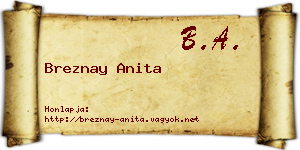 Breznay Anita névjegykártya